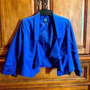 Royal blue fitted cropped blazer